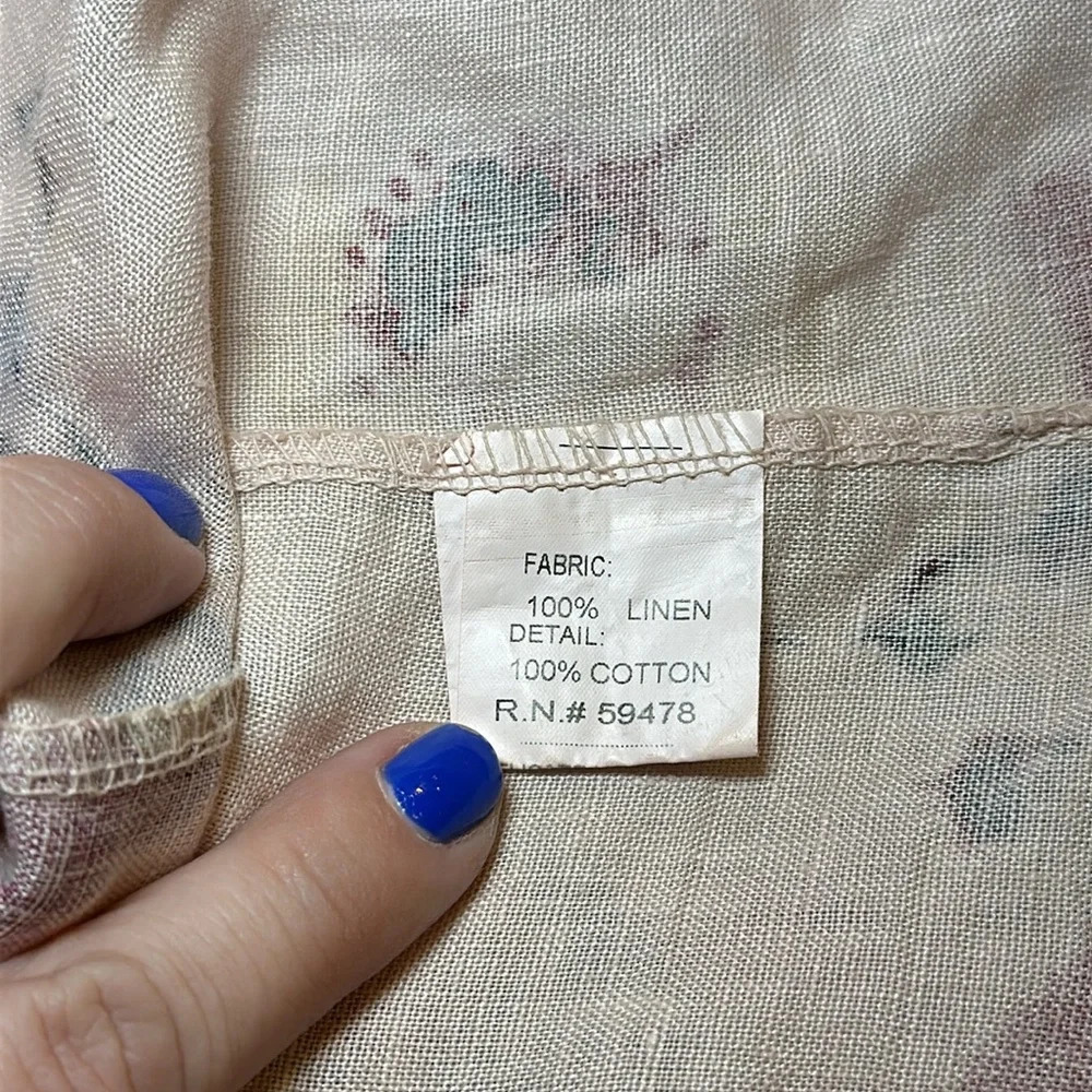 Bellambra Made in Italy Pink Floral 100% Linen Halter Neck Tie Dress Womens M - Picture 4 of 8